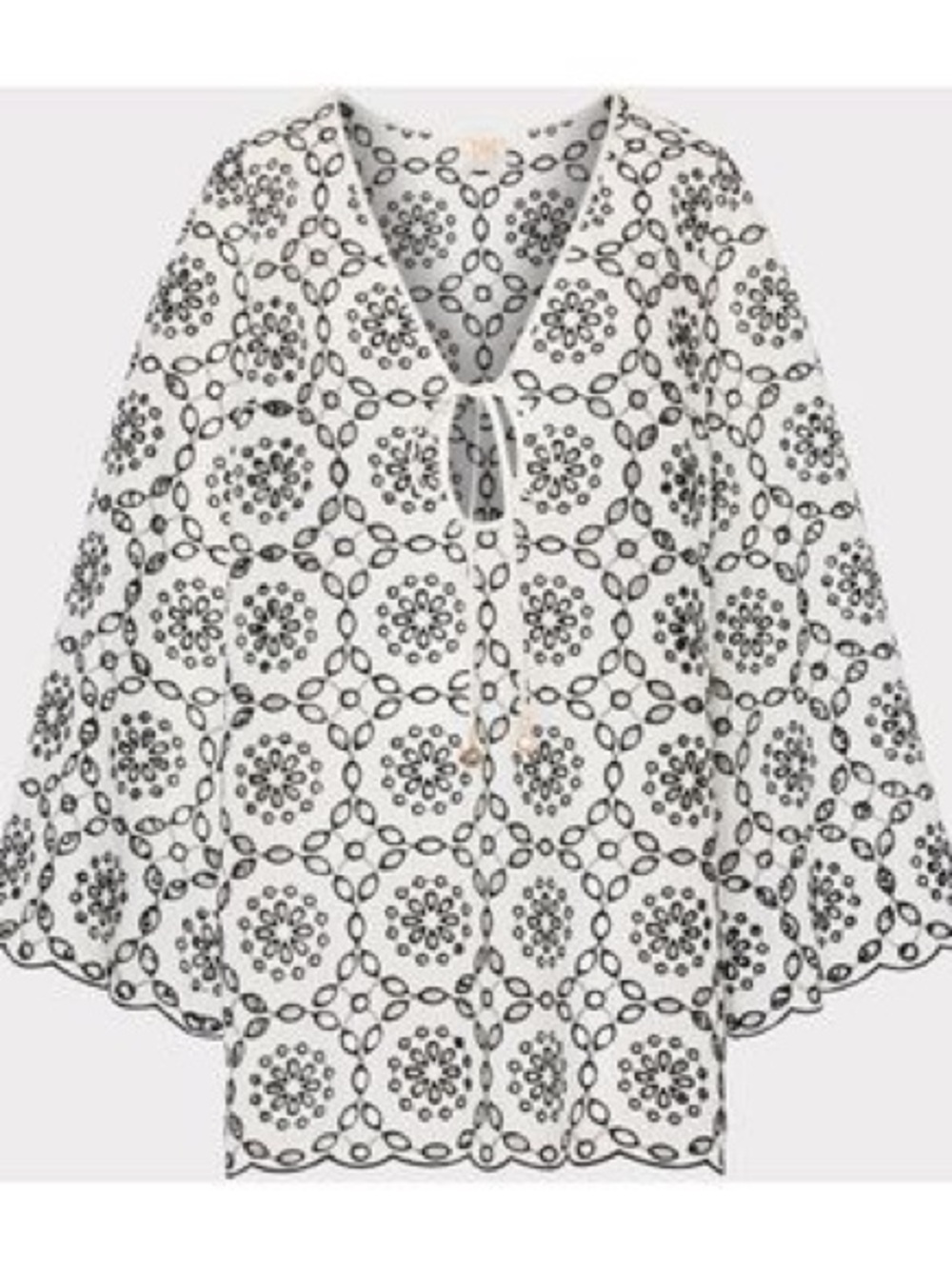 Milly White & Black eyelet Swim Coverup